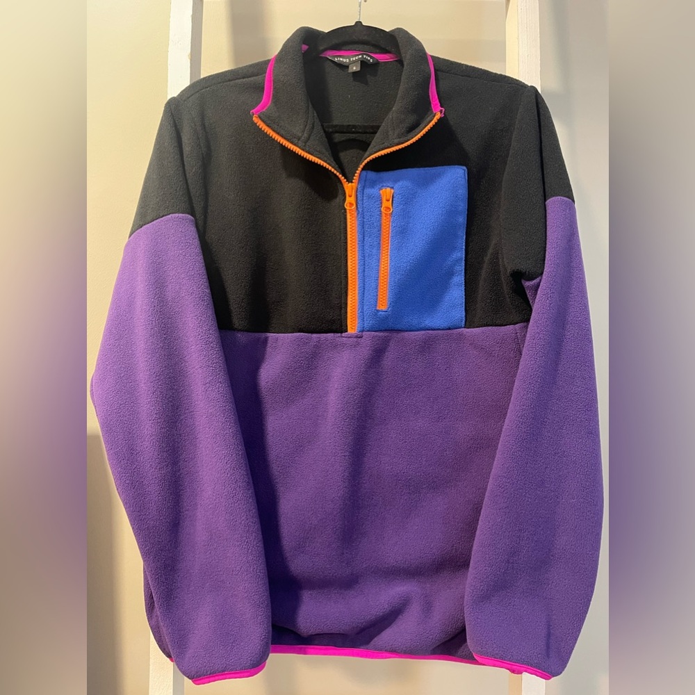 Linus Tech Tips Retro Polar color block zip fleece size small throwback - Picture 7 of 11